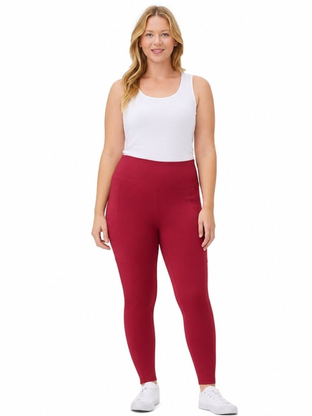 Soma Nonstop High-Waisted Rose Leggings | Size L | Pockets | EUC